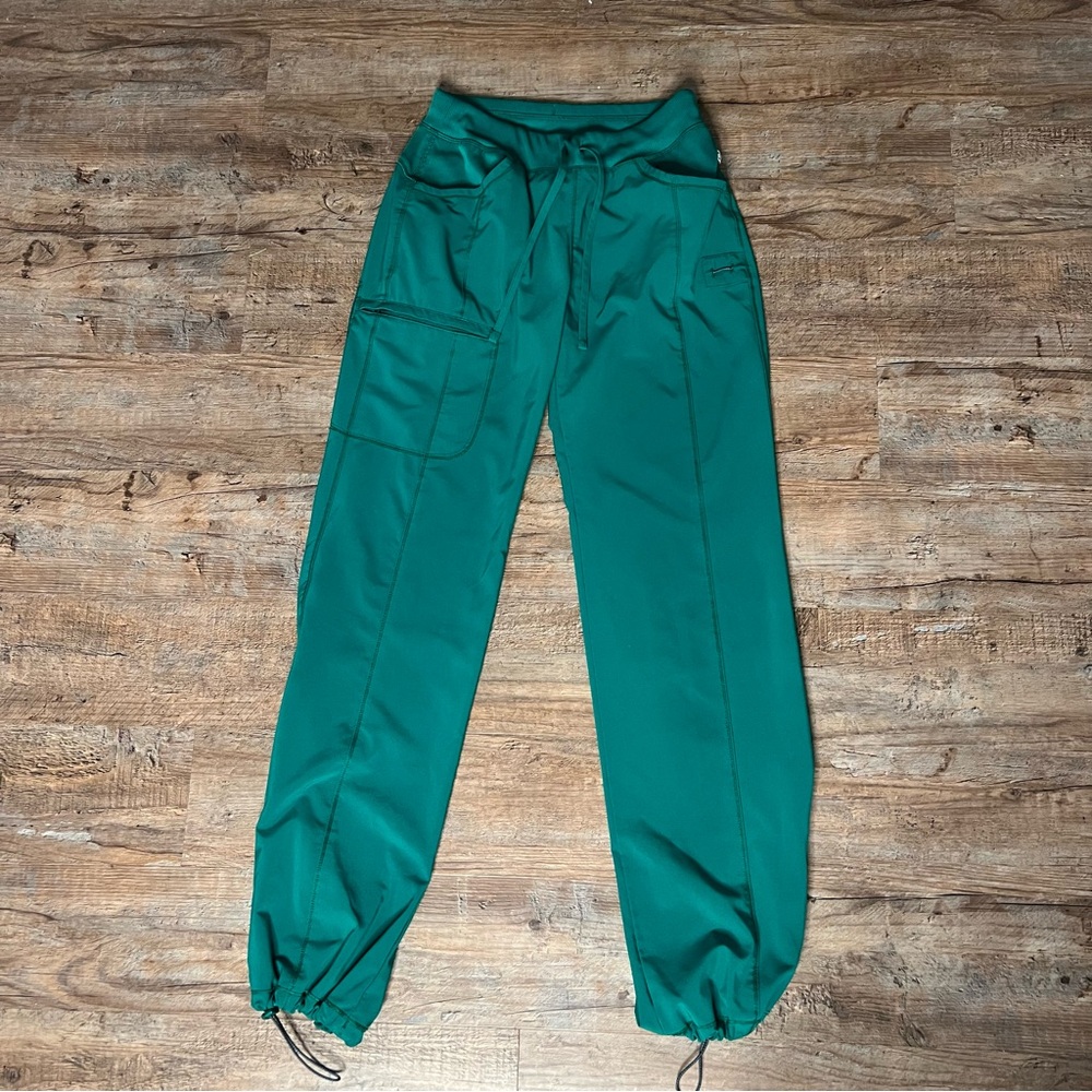 Hunter Green Cherokee Infinity Women's Rib Knit Drawstring Waist Scrub Pant